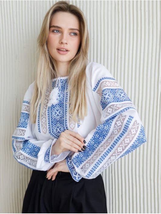Cotton Embroidered Women's Boho Blouse Merezhka for wholesale by Art Lev