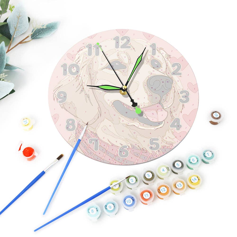 Paint Your Numbers - Wholesale DIY Craft Kit - Paint the Moment – Golden Pup Clock Kit2