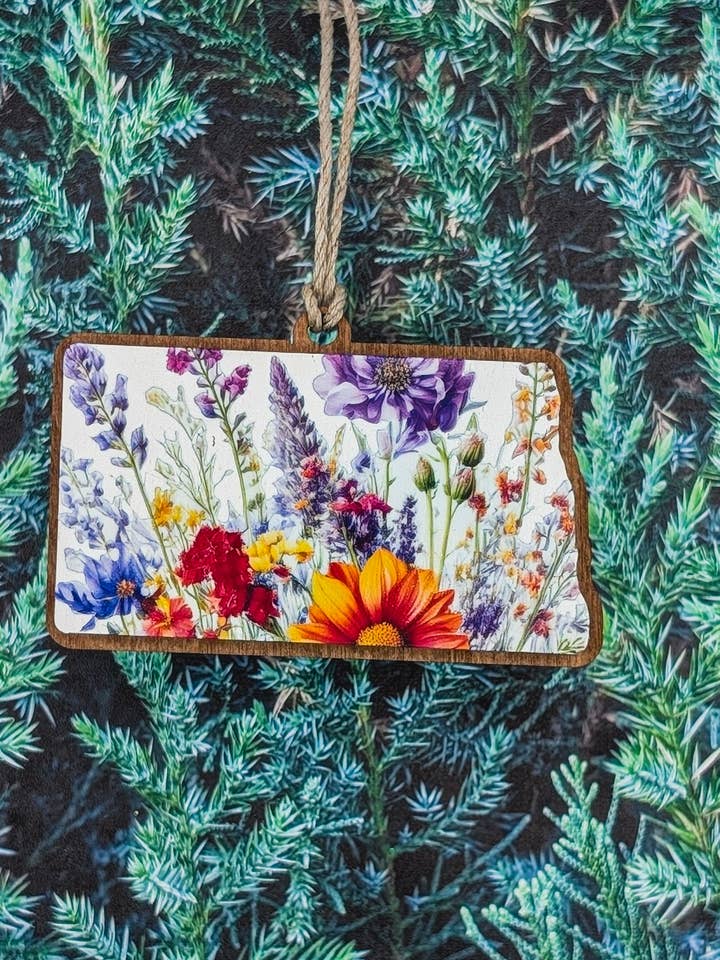 North Dakota Wildflower Ornament for wholesale by The Little Ornament Shop