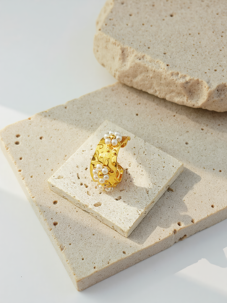 Revelari - Wholesale Hoop Earrings - Pearl Double C Earrings3