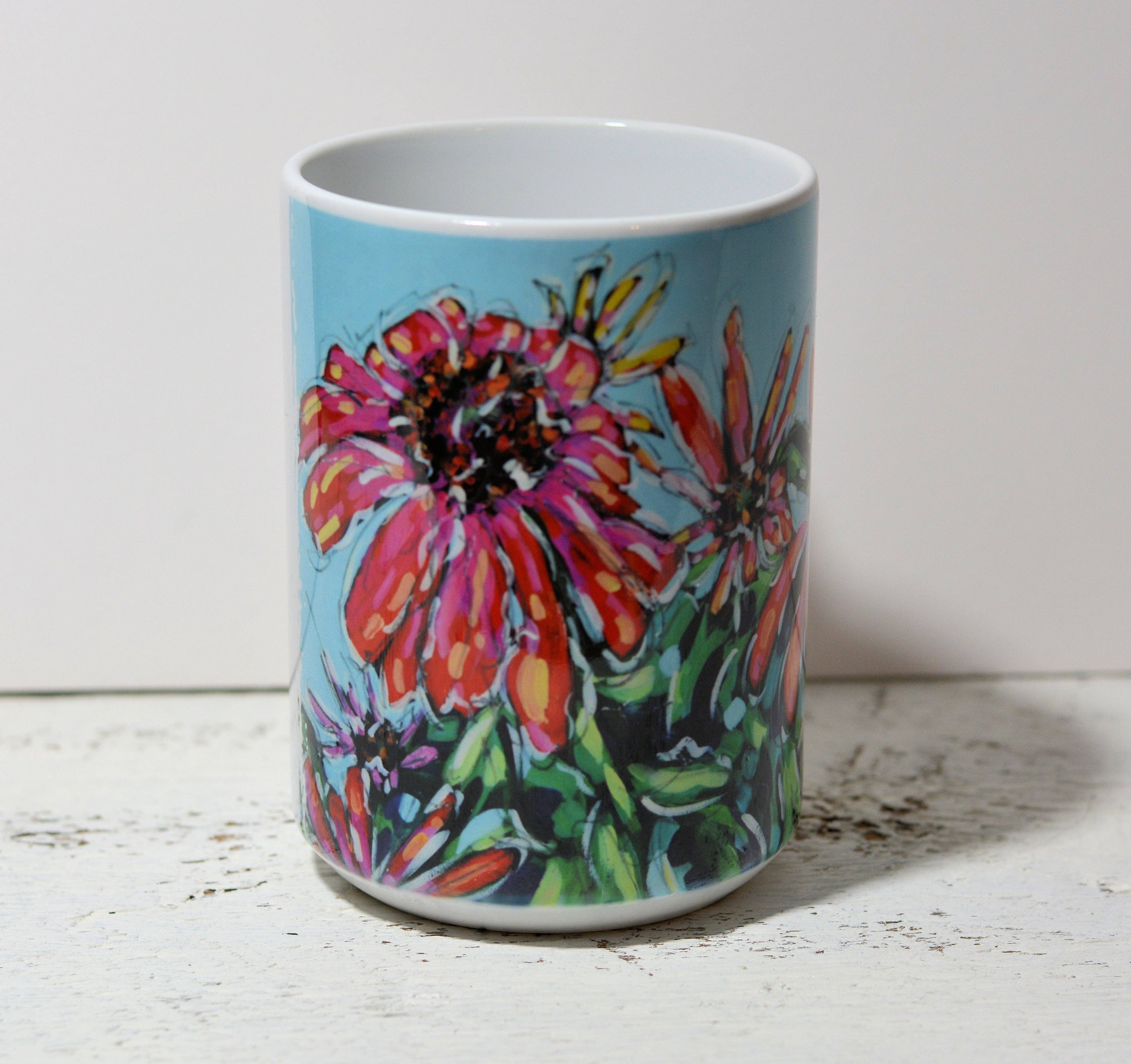 Dreese Fine Art – wholesale Coffee mug – Drinkware - Cone Flowers0