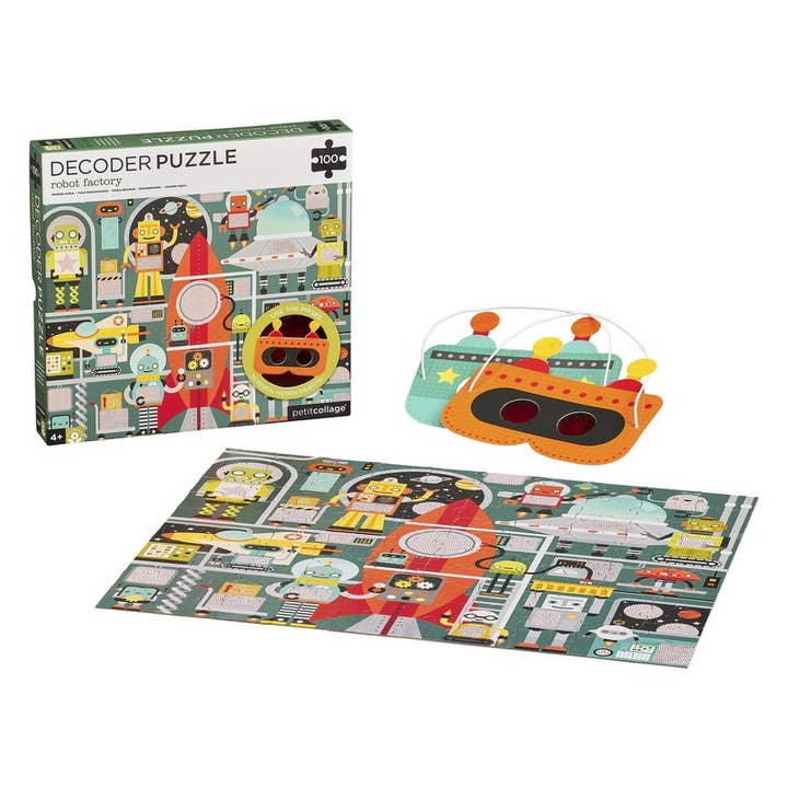 Petit Collage – wholesale Puzzle – Child – Robot Factory Decoder Puzzle