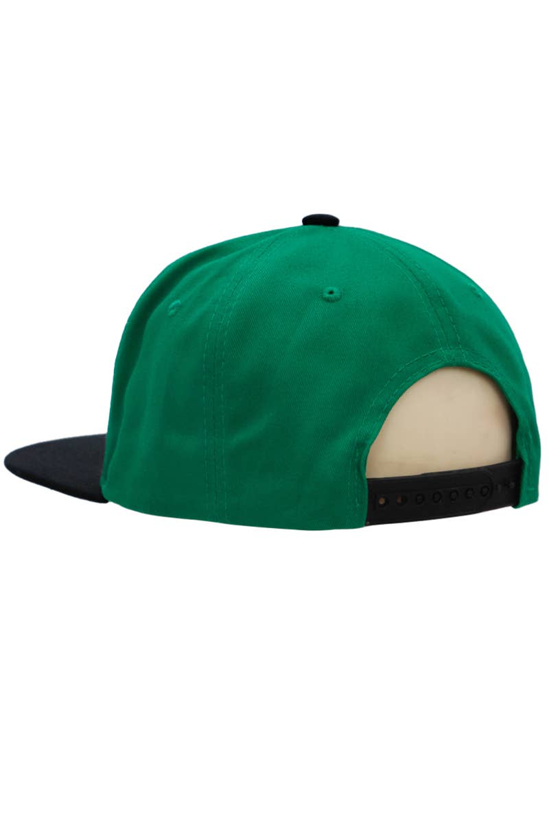 Cap Zone - Vendita all'ingrosso Cappellino con visiera piatta - Unisex - Cappellino snapback in cotone twill con grande logo foglia di marijuana Kush5