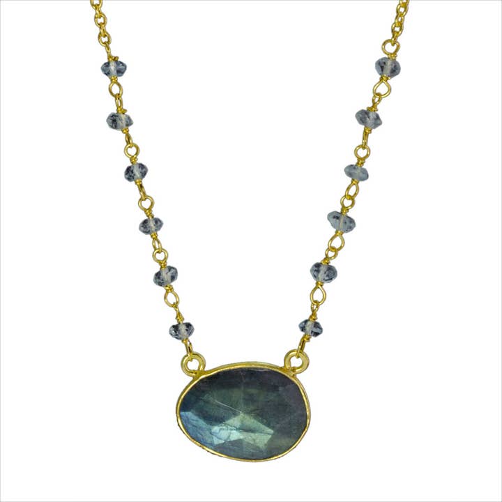 Fabienne Labradorite Vermeil Necklace for wholesale by Saraswati Imports