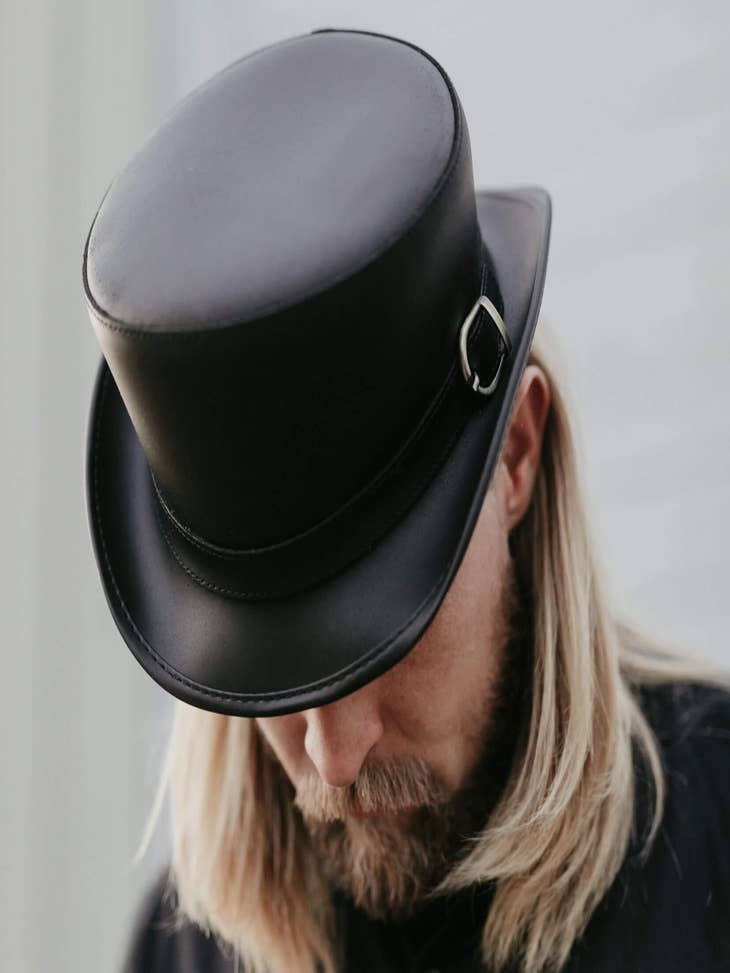 Reversible Ren | Mens Leather Festival Hat by American Hat Makers