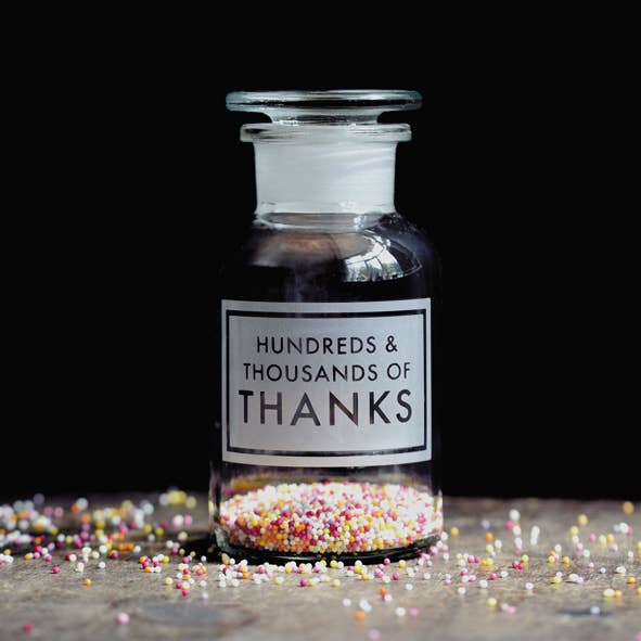 Inky Blue Ltd t/a Holy Mackerel – wholesale Thank you card – Hundreds and thousands blank greetings card