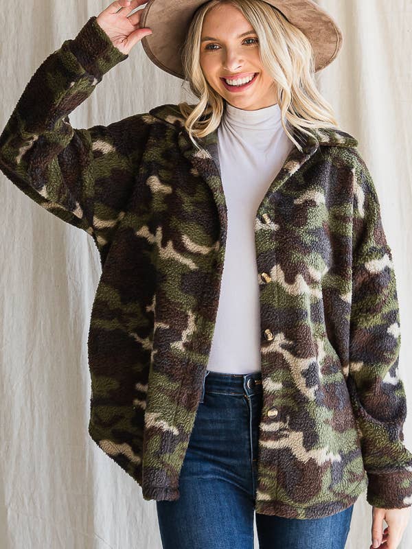Camo Print Button Down Shacket T4495 and other Purchase Wholesale camo jacket. Free Returns & Net 60 Terms on Faire trending on Faire.