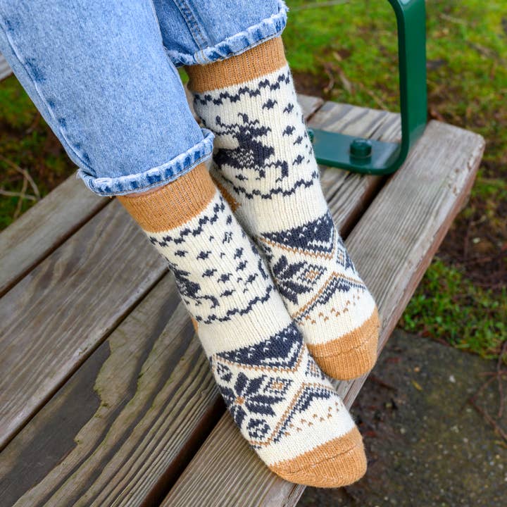 Polana - Warm Dry-Foot Crew Socks | Pure Wool for wholesale by Carpathian Wool