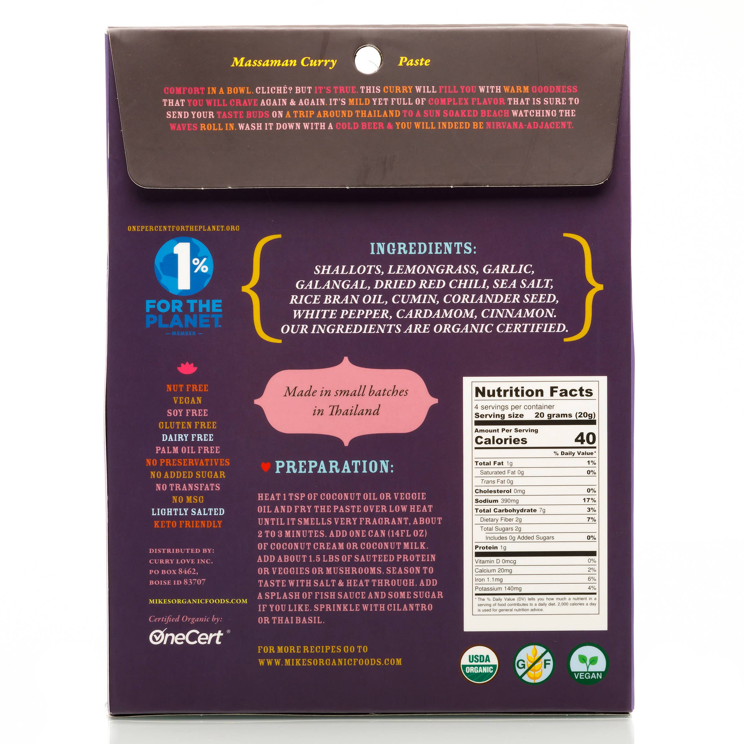 Mike's Organic Curry Love - Wholesale Chili Paste - ORGANIC Massaman Curry Paste3