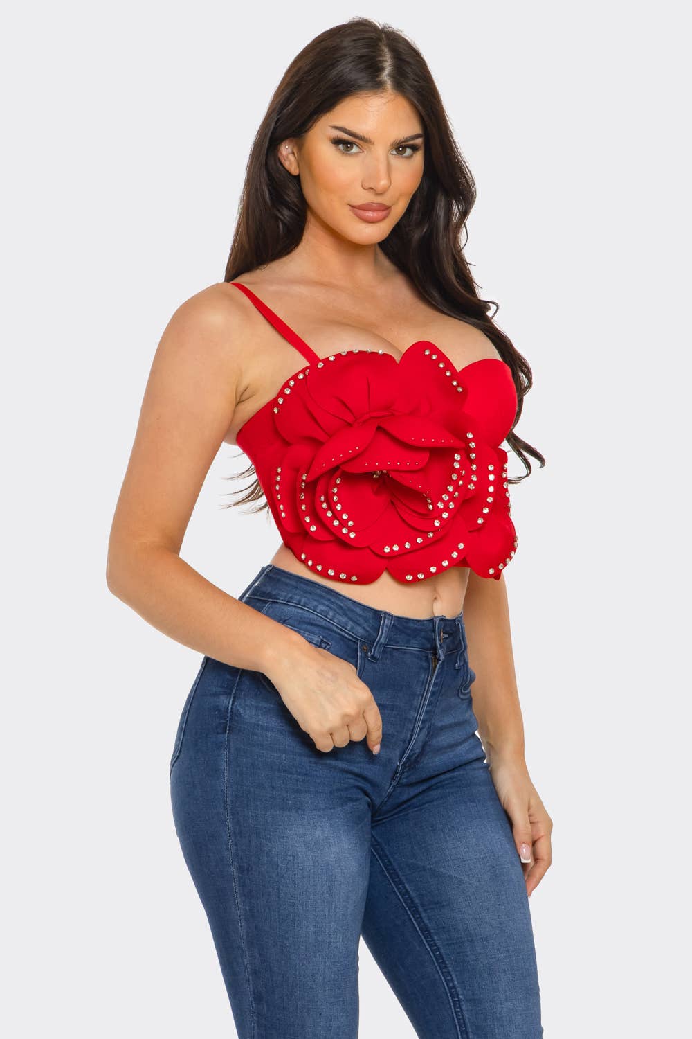 NEWGENS - Wholesale Corset - Women's - NT1113A 3D Floral Bustier Crop Top3