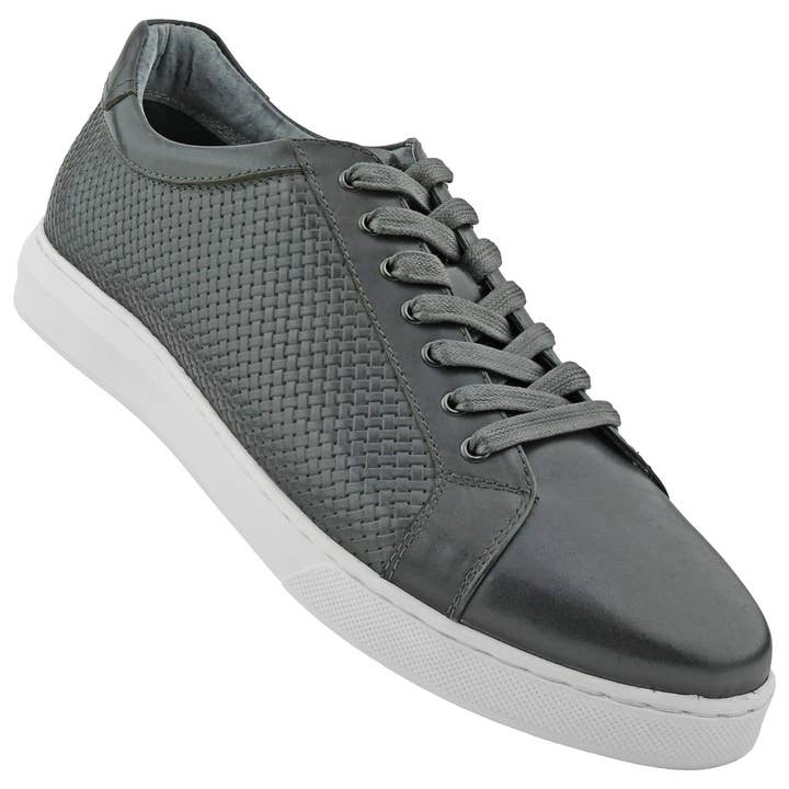 Stone Grey Leather Sneaker for wholesale by Beau Ties of Vermont