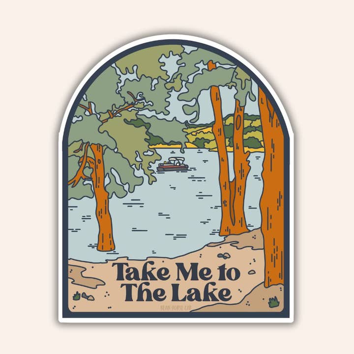 Emmène-moi au lac Autocollant pour la vente par Bean Horse Car Designs