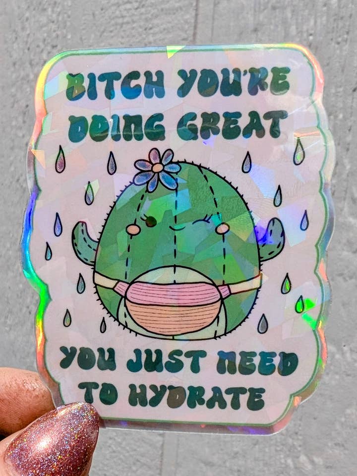 Vild Kaktus Feminist Vinyl Klistermærke for engroshandel hos Jewels Bright Art