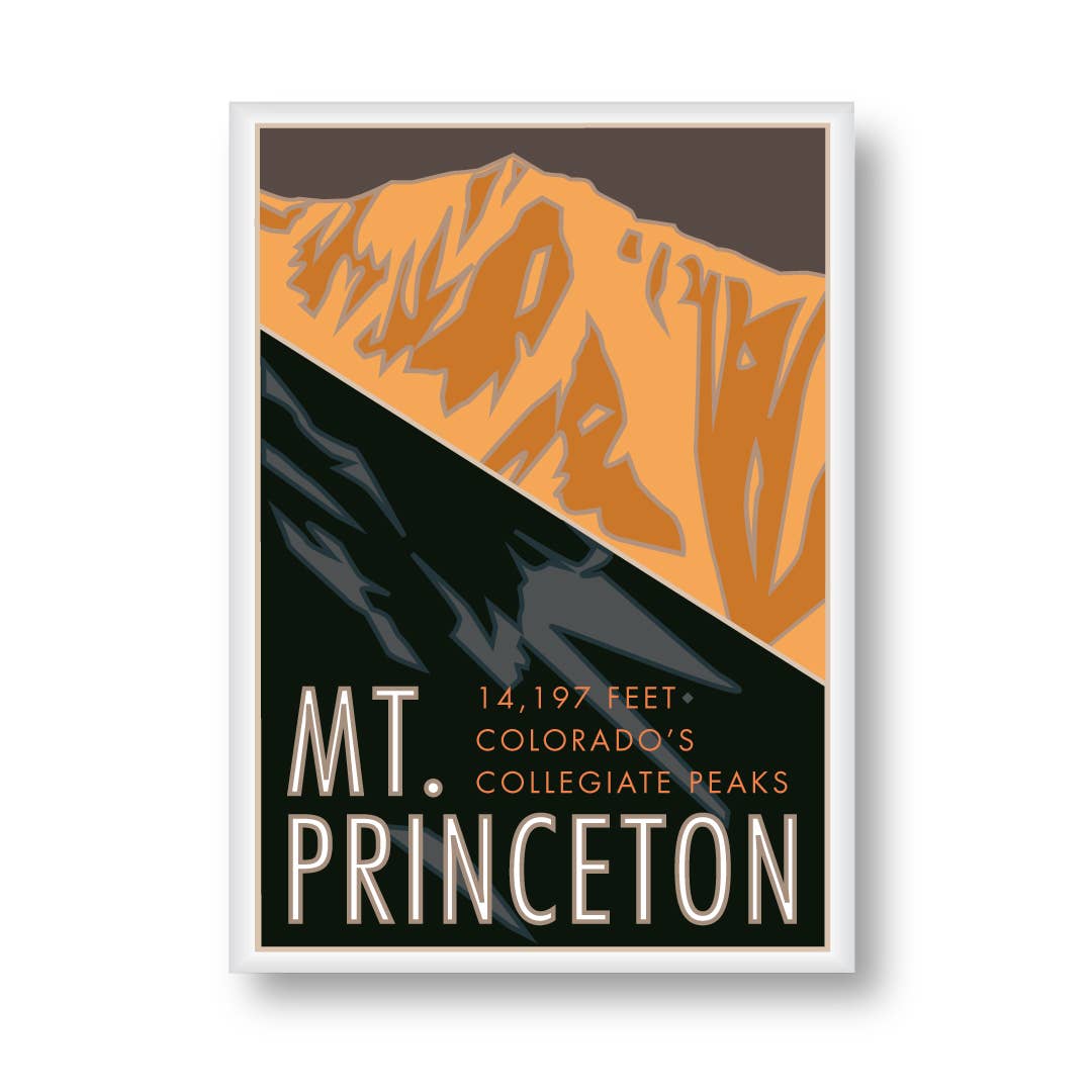 Travel Posters by M&W Design Co. – Engroshandel Magnet – Mt. Princeton, Colorado - Colorado 14er - Magnet