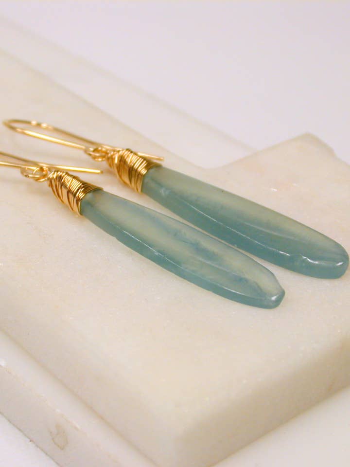Argentina Blue Calcite Earrings for wholesale by Linda Trent Jewelry