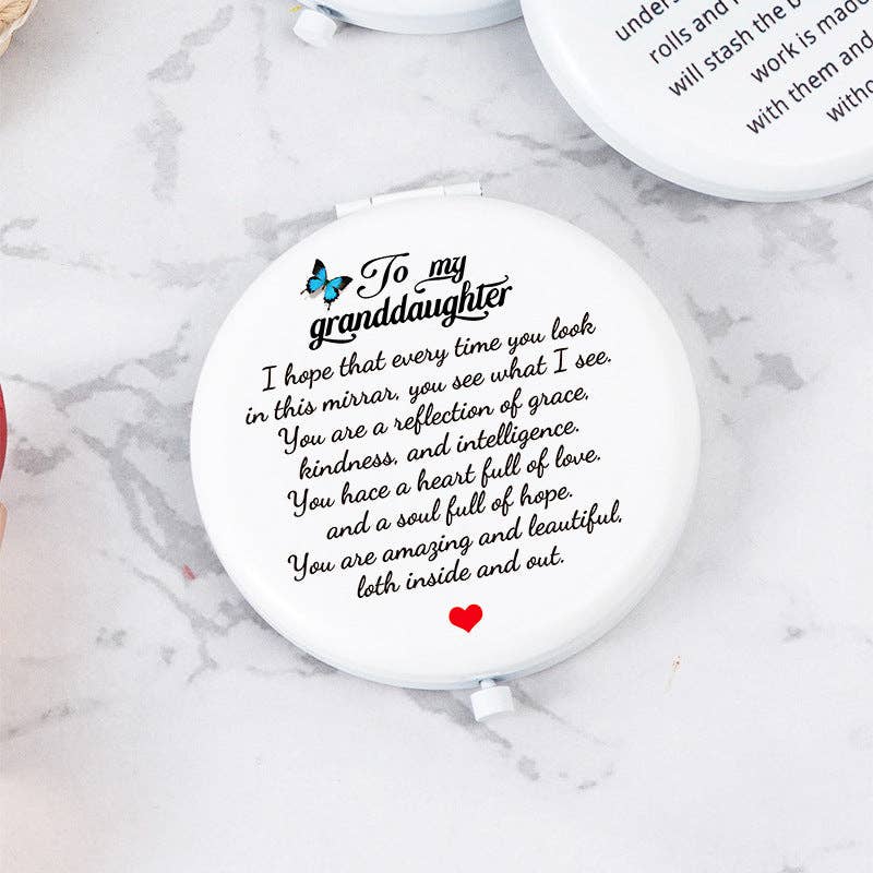 Dipped Shop - Wholesale Compact Mirror - White Letter Mini Portable Makeup Mirror DP25F41110