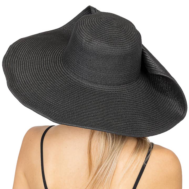 Cap Zone - Wholesale Straw Hat - Women's - Wire Brim Straw Beach Sun Hat4