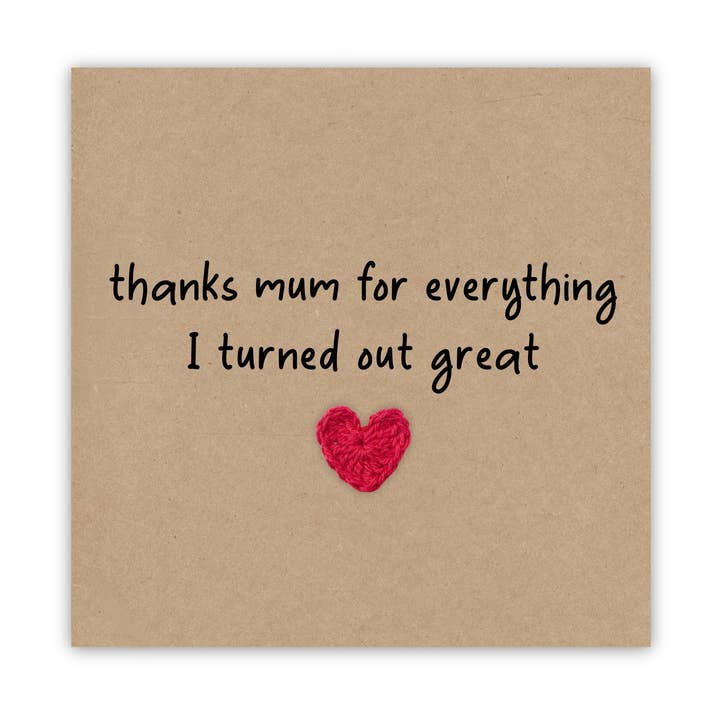 Carte amusante pour la fête des mères, Thanks For Everything, fête des mères pour la vente par Fifi's Handcrafted