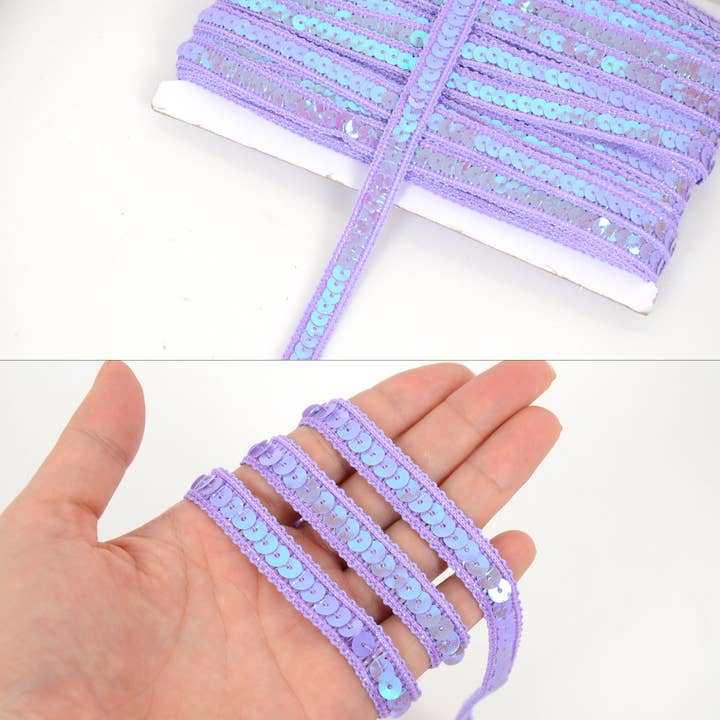 AK Brand - Wholesale Craft supplies - Sequin Trim 0.5 Inch Flat Glitter Sequin Ribbon Bling Fabric31