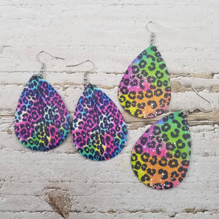 Leopard Water Drop Earrings for wholesale by Treasure Wholesale