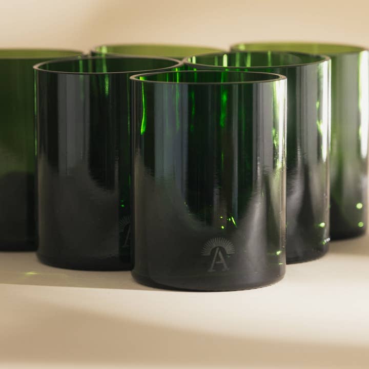 Amarzo – Engroshandel Drikkeglas/kop – Sæt med farvede eller sorte genbrugsglas i glas med blank overflade6