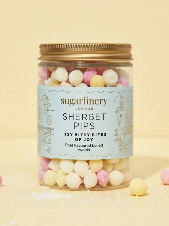 Pretty Posh Treats Sherbet Pips Zoete pot voor wholesale door sugarfinery limited