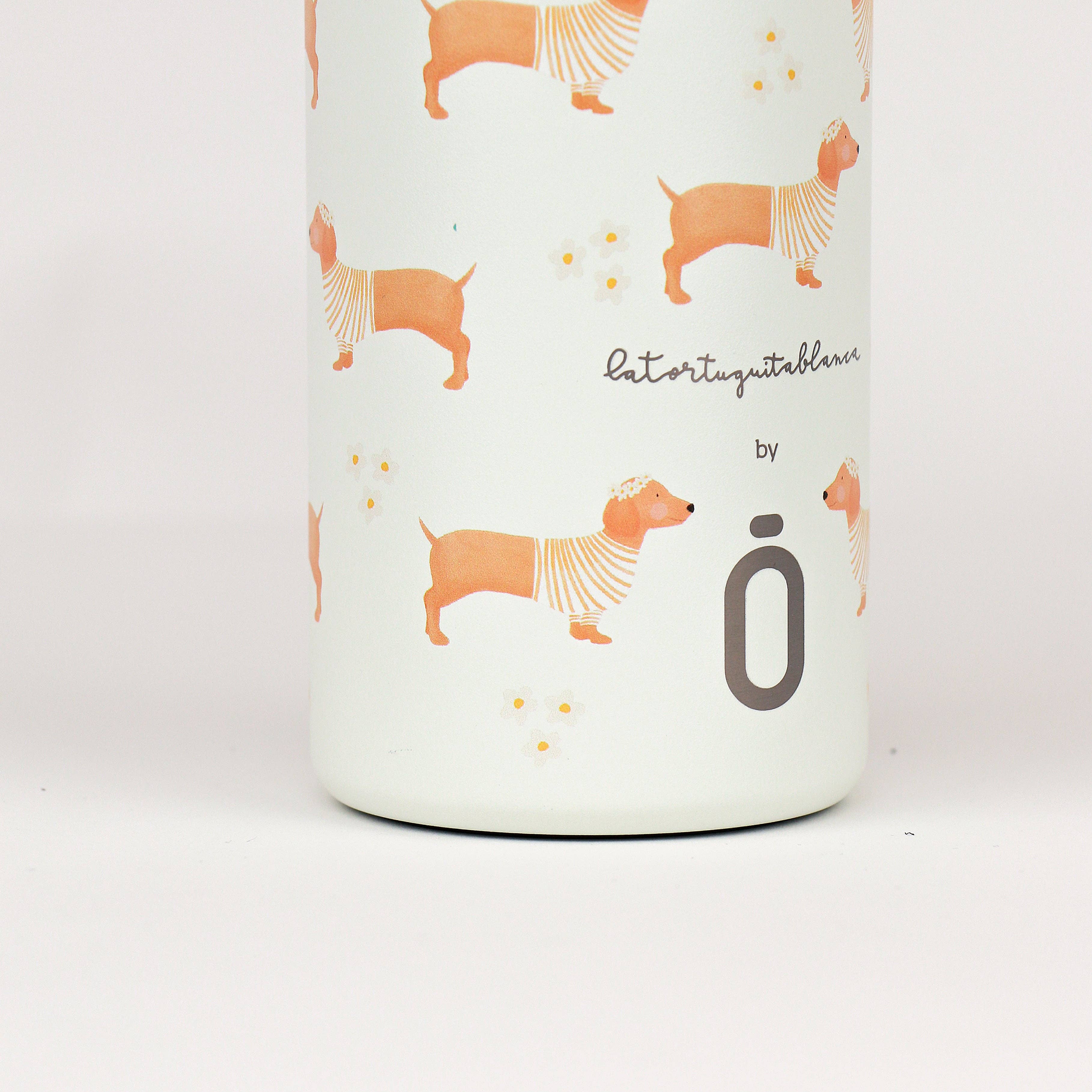 Runbott - Vendita all'ingrosso Borracce - Borraccia termica Mii 60 - Tartaruga bianca con motivo bassotto Daisy7