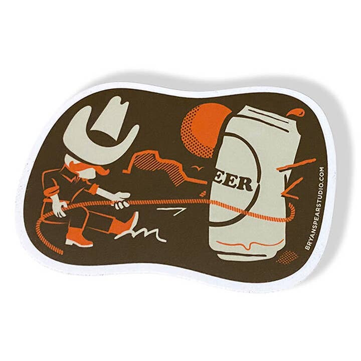 Beer Lasso Sticker for wholesale by Bryan Spear Studio