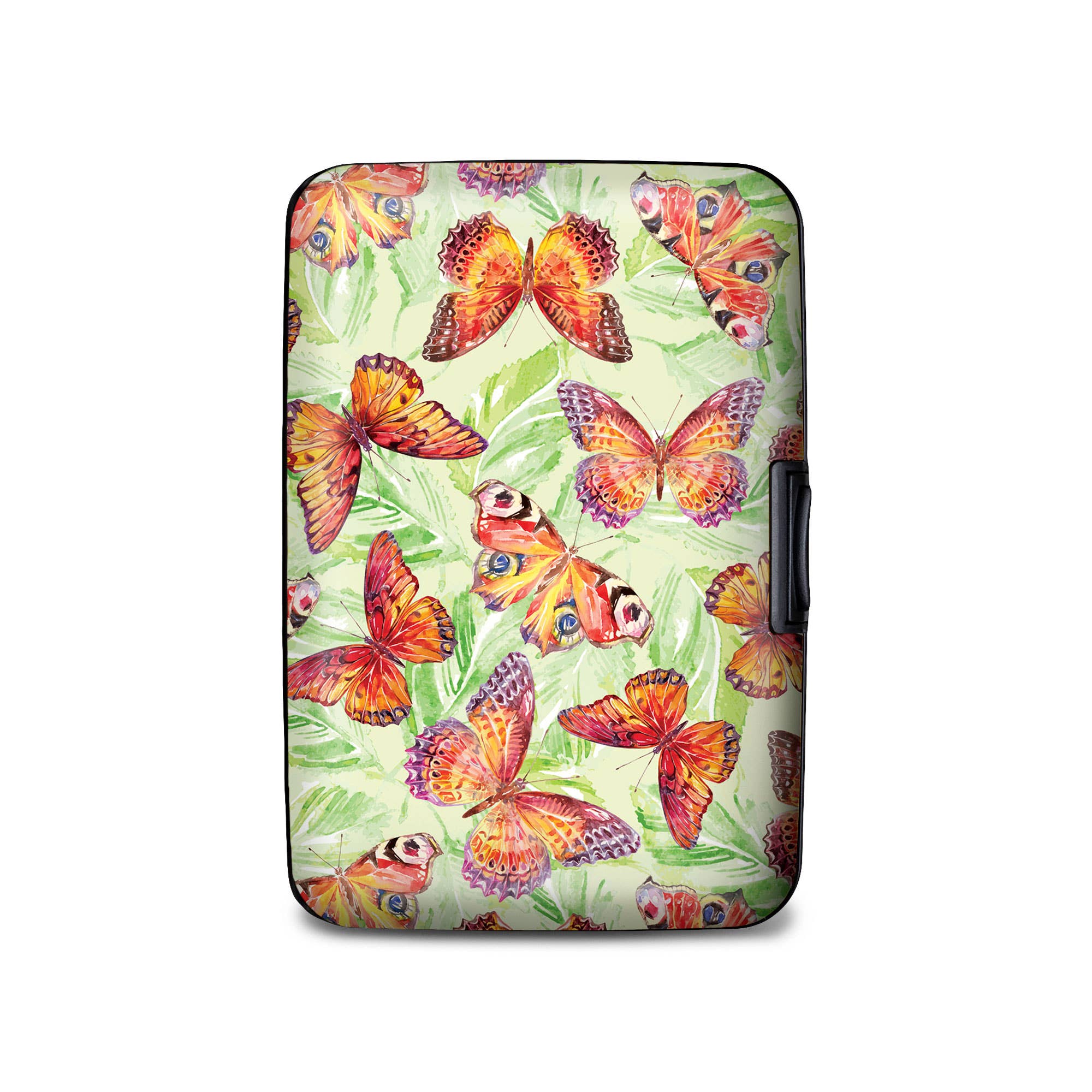 Monarque – wholesale Wallet – Women's – Butterflies Orange With Green Backdrop Armored Wallet