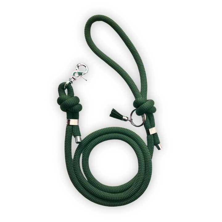 Stylidog - Vendita all'ingrosso Guinzaglio - Cani - Guinzaglio per cani in corda verde scuro - Fatto a mano in Francia