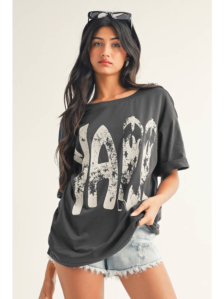 Carbon Grey LDC Vintage Yall Cowboy Boots Graphic Tee for wholesale on Faire