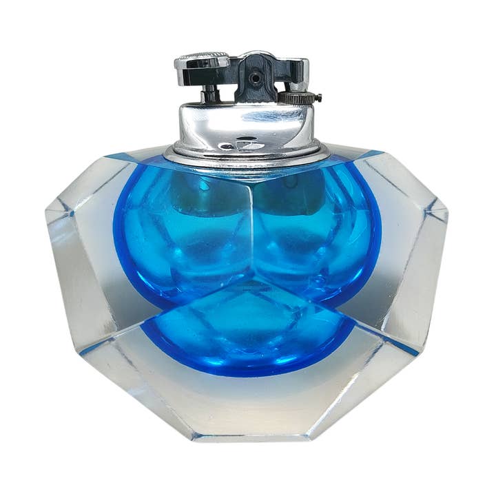 Fantastisk blå bordständare från 1960-talet i Murano Sommerso-glas B för wholesale av MadInteriorArt