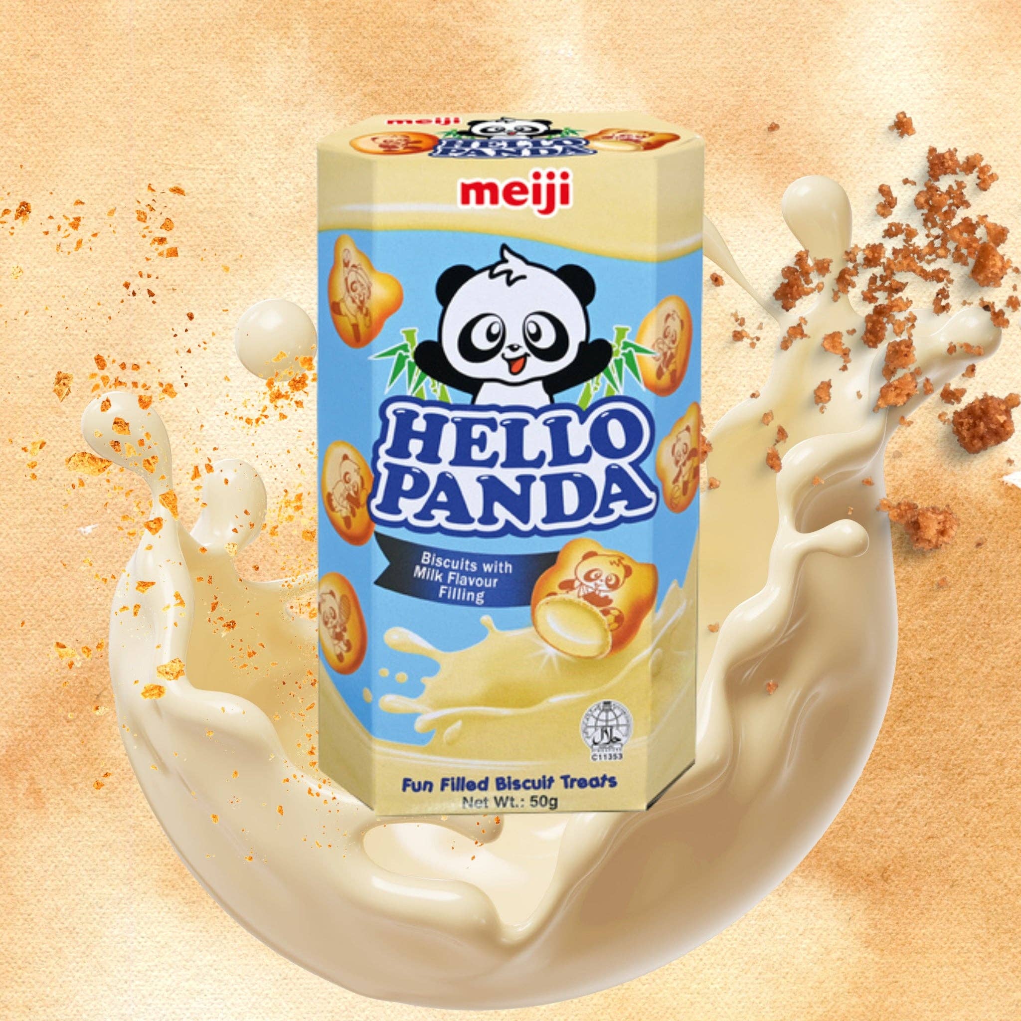 utoppa GmbH - Venta al por mayor Galletas - Galletas Meiji Hello Panda rellenas de leche 50 g1