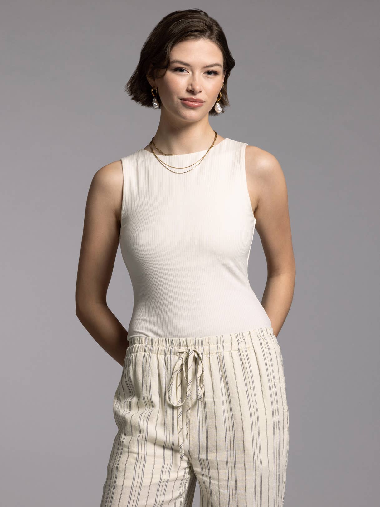 Weekend Los Angeles - Vendita all'ingrosso Canotta - Donna - Serbatoio Boat Neck - BRITTON TANK5