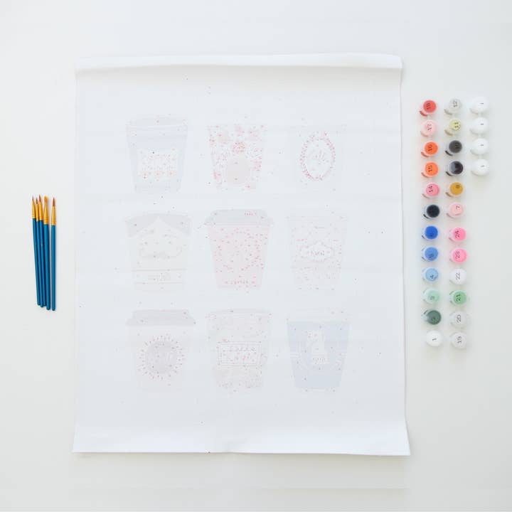 paint anywhere – wholesale DIY-pysselkit – Kaffekoppar av Lindsay Brackeen Måla efter nummer Deluxe