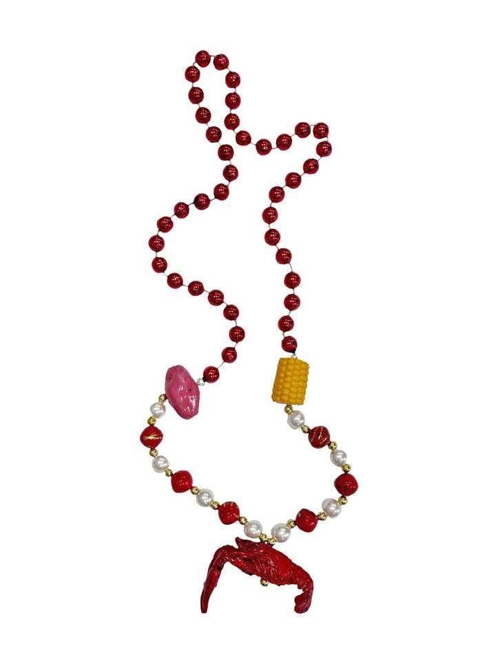 Crawfish Boil with Corn and Potato Medallions Specialty Bead for wholesale by Mardi Gras Creations