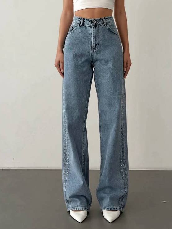 Side Studded Jeans for wholesale by Anaz