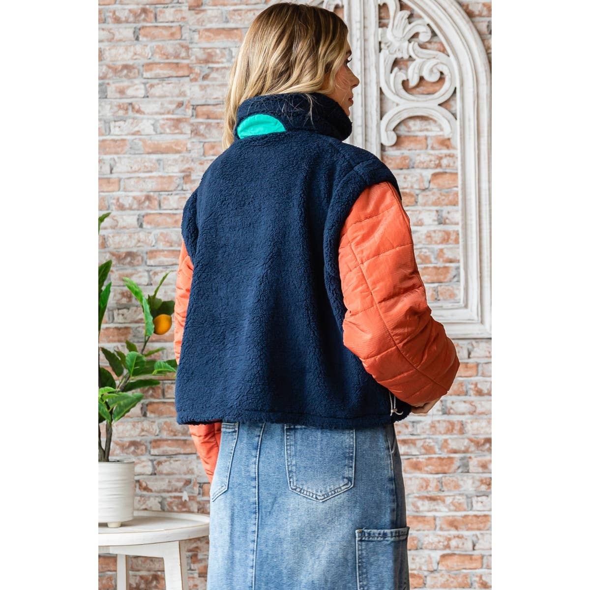 Veveret - Wholesale Jas - Dames - Zachte fleece pullover met gewatteerde pofmouwen18