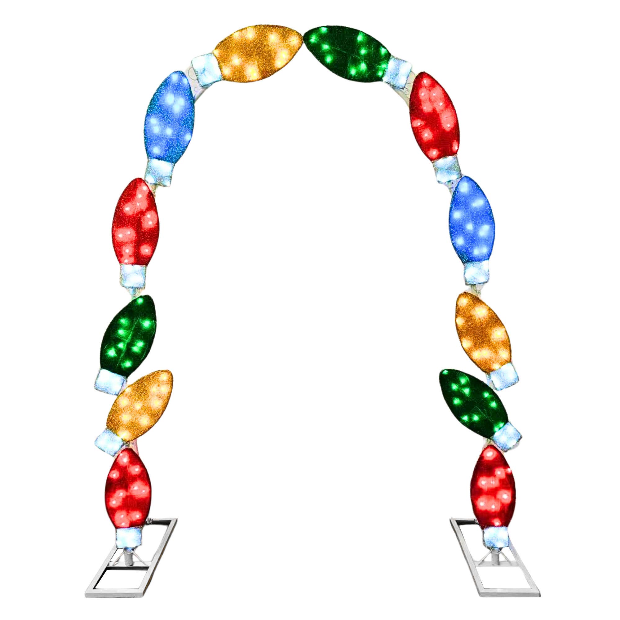 Mr. Christmas - Wholesale Christmas Decoration - 8 Ft. Illuminated Tinsel C9 Bulb Arch​0