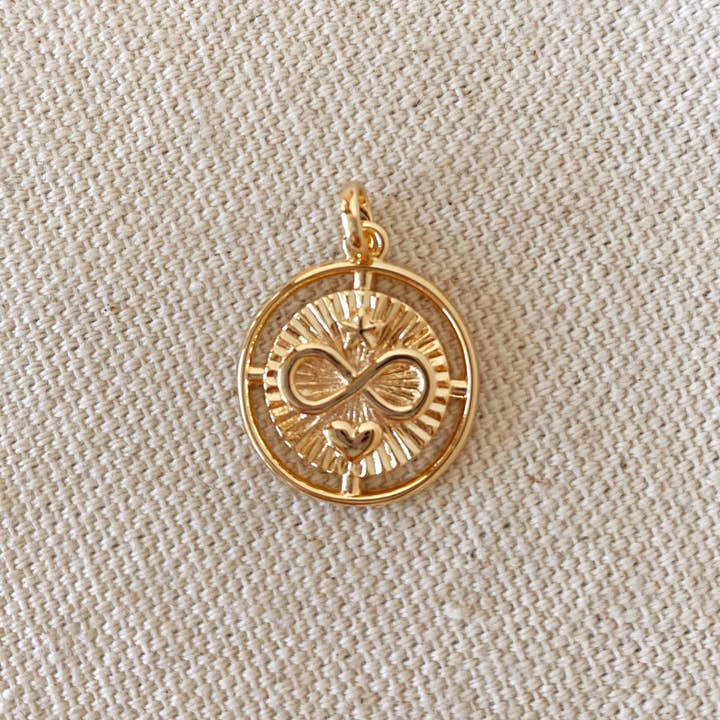 GoldFi - Wholesale Individual Charm/Pendant - 18k Gold Filled Heart Star Infinity Love Charm Spokes From C