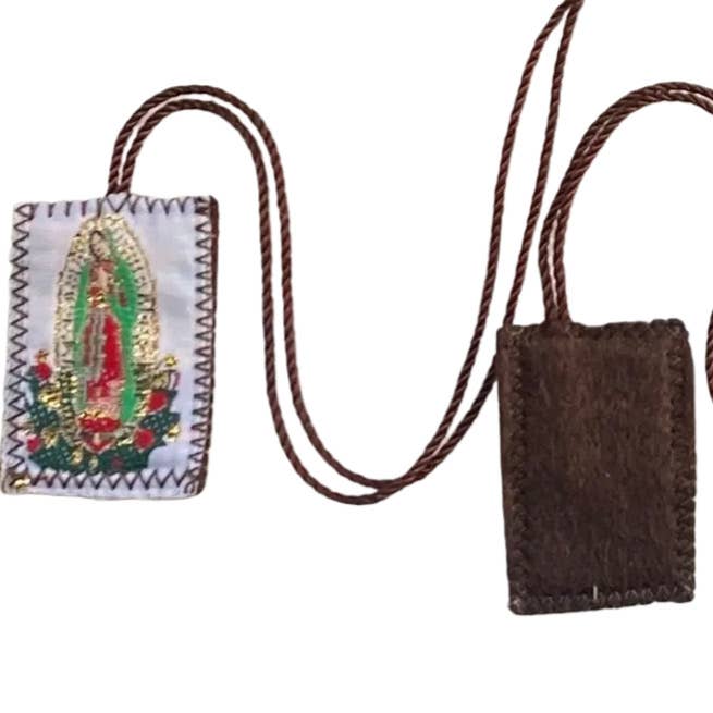 Oremus Mercy - Wholesale Prayer Beads Necklace - Scapular - Our Lady of Guadalupe (COLORFUL) 1.5"2