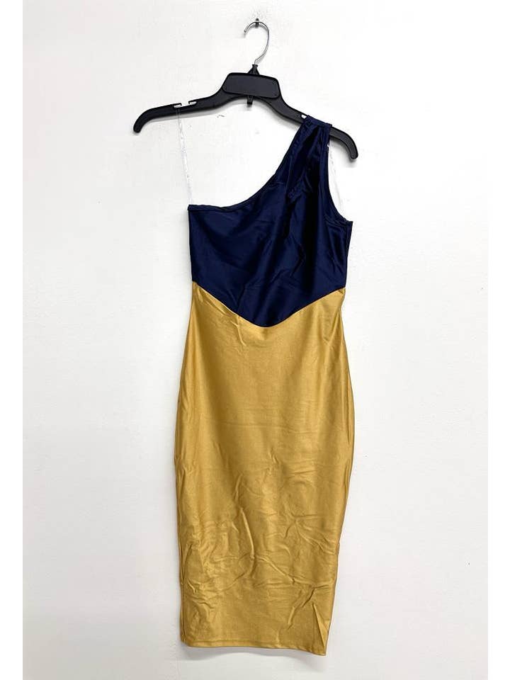 Uptown Apparel - Wholesale Dress - Women's - D13558 Color Block One Shoulder Cut Out Midi Dress6