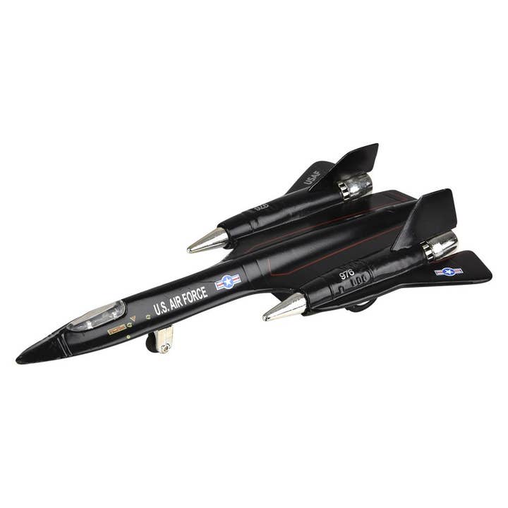 The Toy Network - Wholesale Toy Plane - Kids - 8" Die-Cast Pull Back SR-71 Blackbird 6pcs/Display3