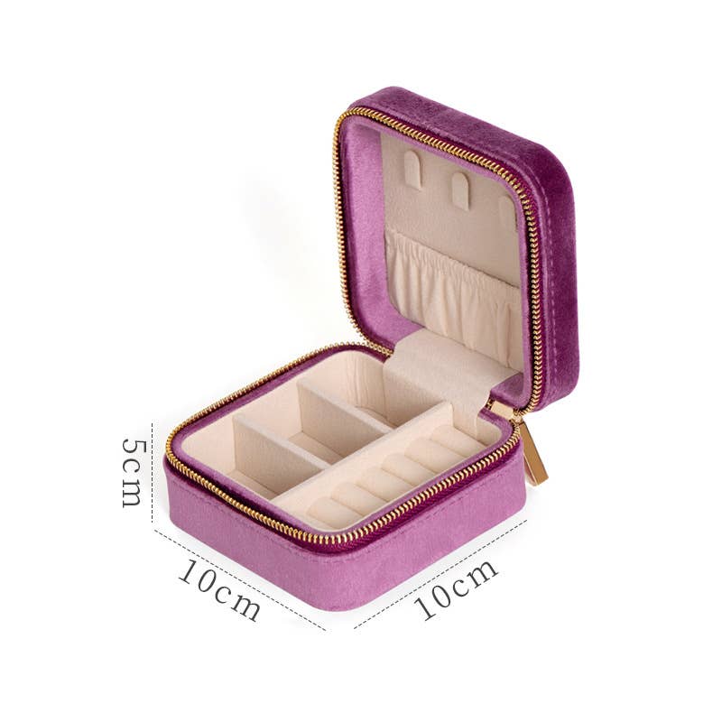 NARWEY INC – wholesale Jewellery box/organiser – Compact Italian Velvet Jewelry Box for Travel,Freeshiping0