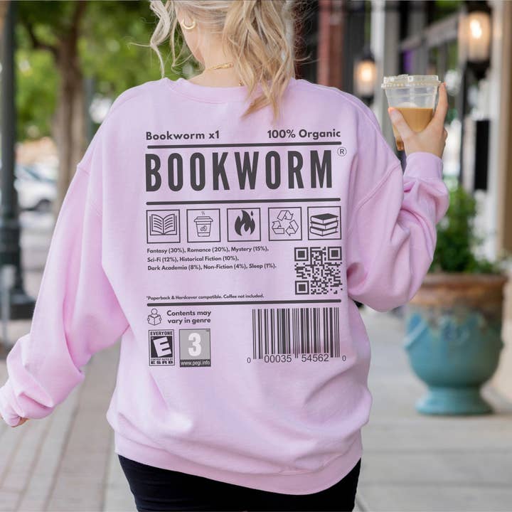 MagicMerchEmporium - Vente Sweat-shirt à imprimés – femme - Sweat-shirt à code-barres Bookworm