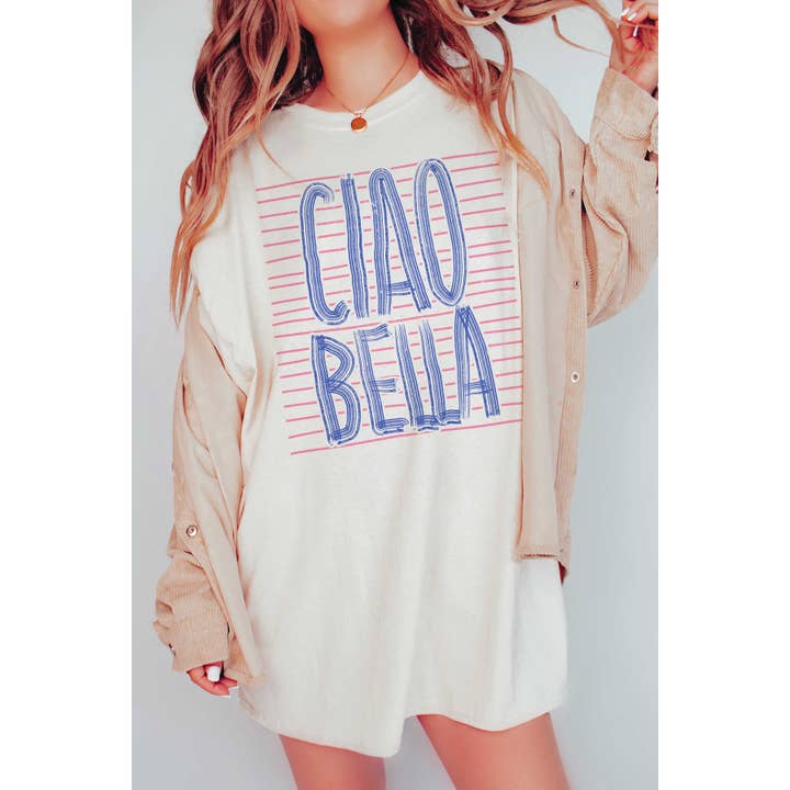 A. BLUSH CO - Wholesale T-Shirt (Graphic) - Women's - CIAO BELLA Oversized Graphic Tee2