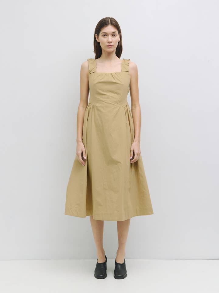 MOD REF - Wholesale Jurk - Dames - The Alora jurk | midi-jurk met elastische schouders5