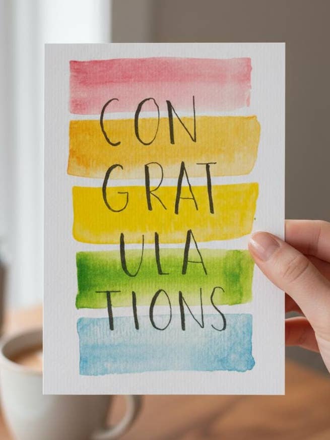 Carte de félicitations - Couleurs vives pour la vente par Modern Affection Prints