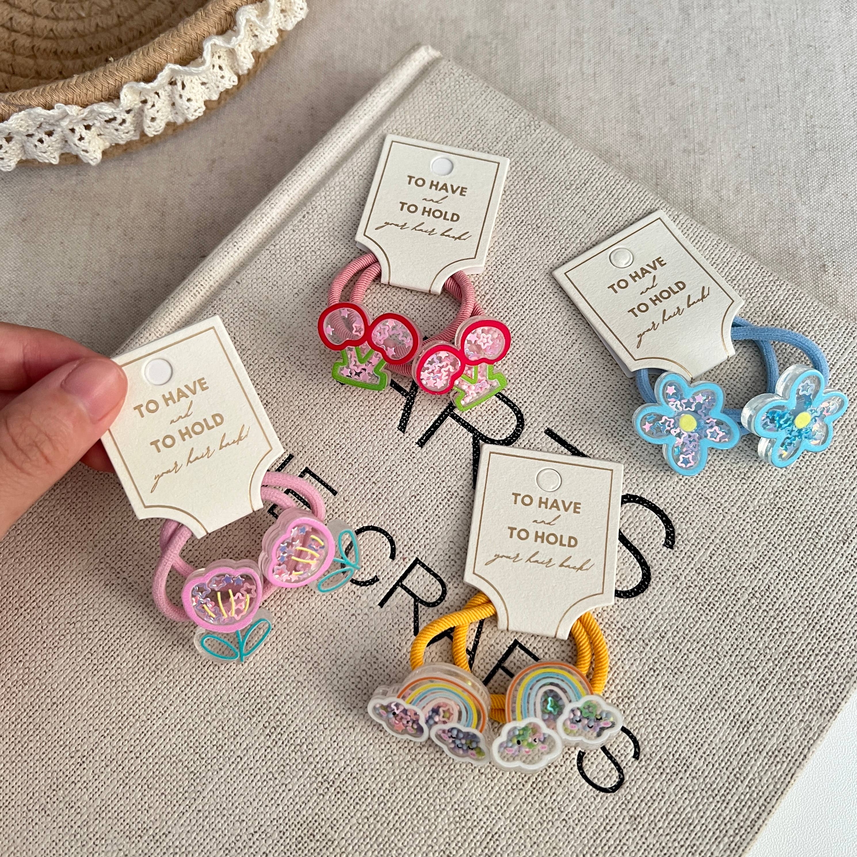 LoveLina - Wholesale Hair Tie - Kids - Kids Hair Tie Cherry Flower Bow Rainbow (KOW)7