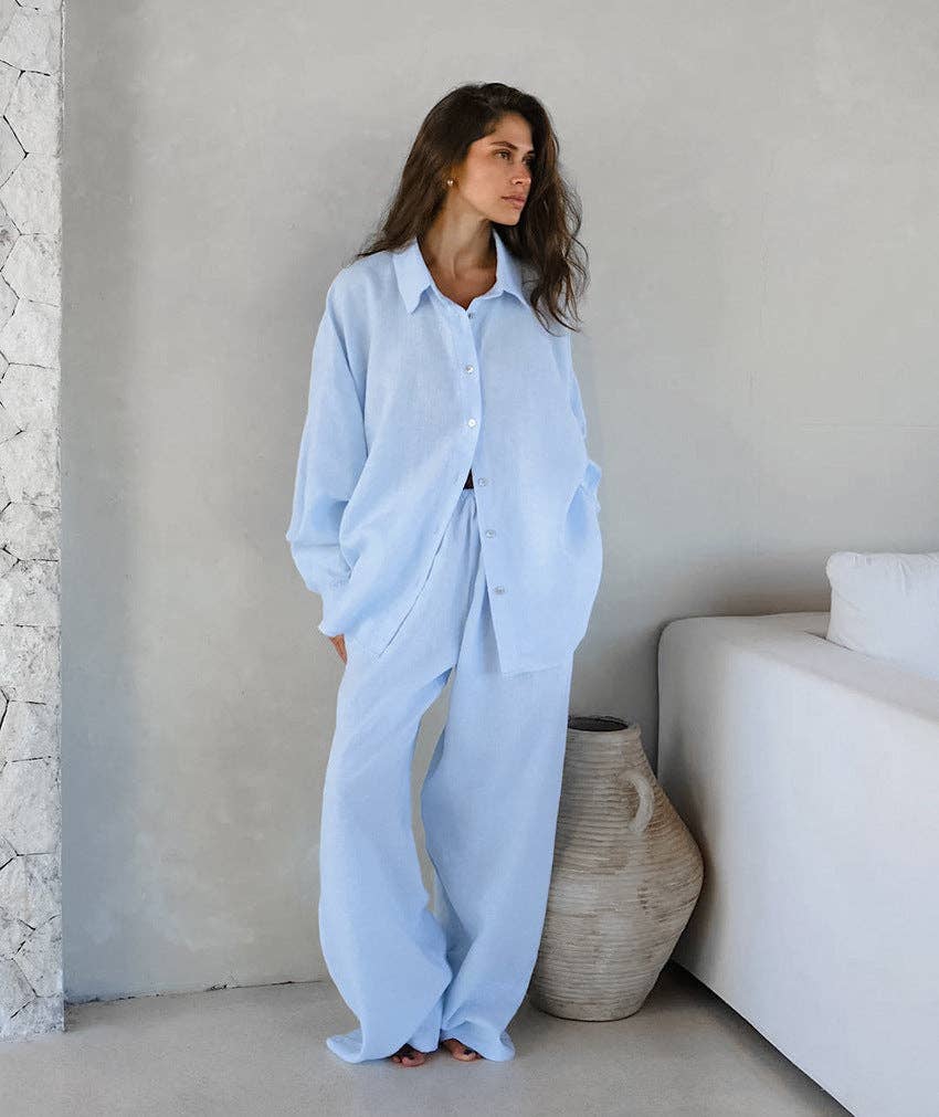 Marayn - Wholesale Lounge Set - Women's - Boho Chic Autumn Set Linen Blend Lounge Style23